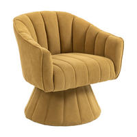 DREHSTUHL Drehsessel Loungesessel mit Polsterung,360°,Cord,Gelb - Gelb, Textil (70/72/66cm) - LVHOM