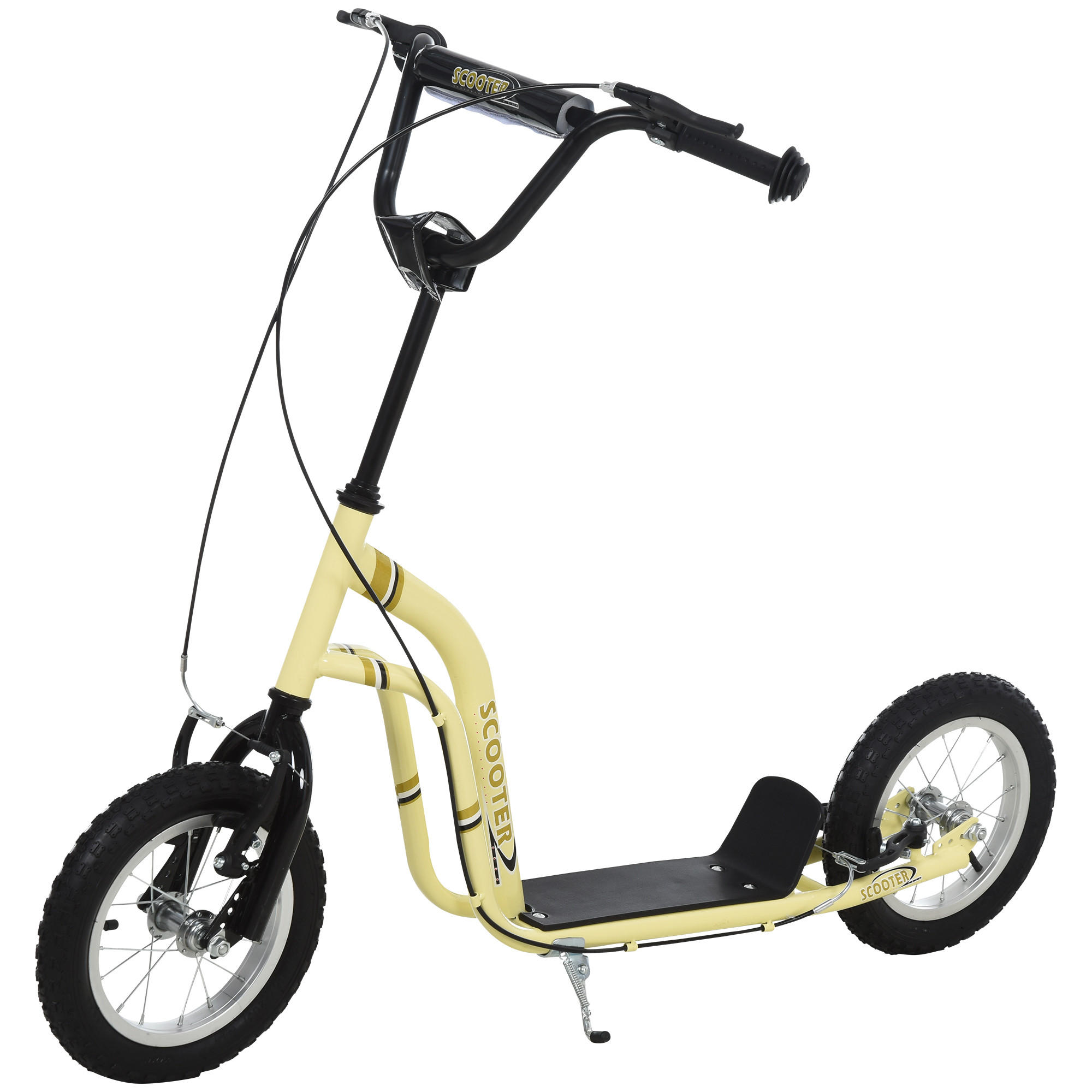 KINDERROLLER, Beige/Schwarz/Weiß, Stahl+ Aluminium - Beige, Metall (120/58/95cm) - HOMCOM