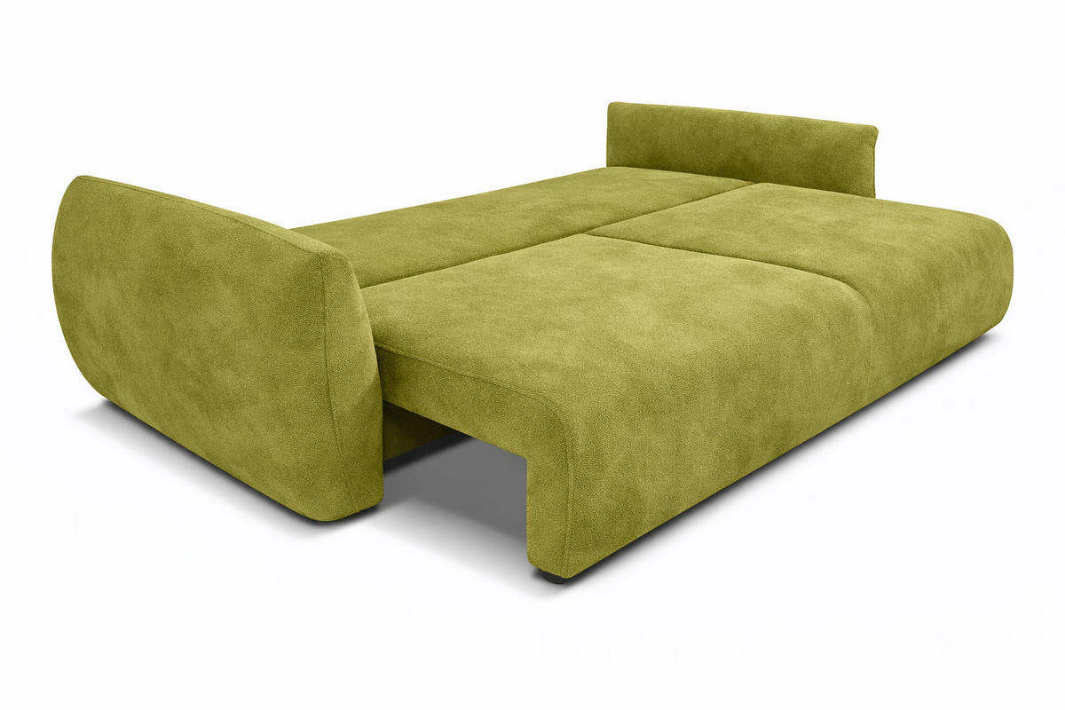 SOFA Mit Schlaffunktion Und Bettkasten, Veloursstoff Salvador, Olive, Zephira - Olivgrün, Holz (238/87/102cm) - Kaiser Möbel
