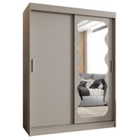 SCHWEBETÜRENSCHRANK 200/150/62 2-türig - Kaschmir/Silberfarben, Holz (150/200/62cm) - MÖBEL KRYSPOL