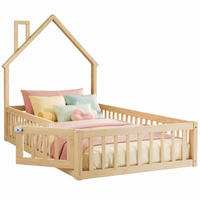 KINDERBETT 90/200 mit Sicherheitsgitter und Lattenrost in Natur - Naturfarben, Holzwerkstoff (90/200cm) - EVRYAE
