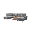 WOHNLANDSCHAFT mit Schlaffunktion und Bettkasten - Schwarz/Grau, Textil/Metall (305/92/200cm) - myHomelando