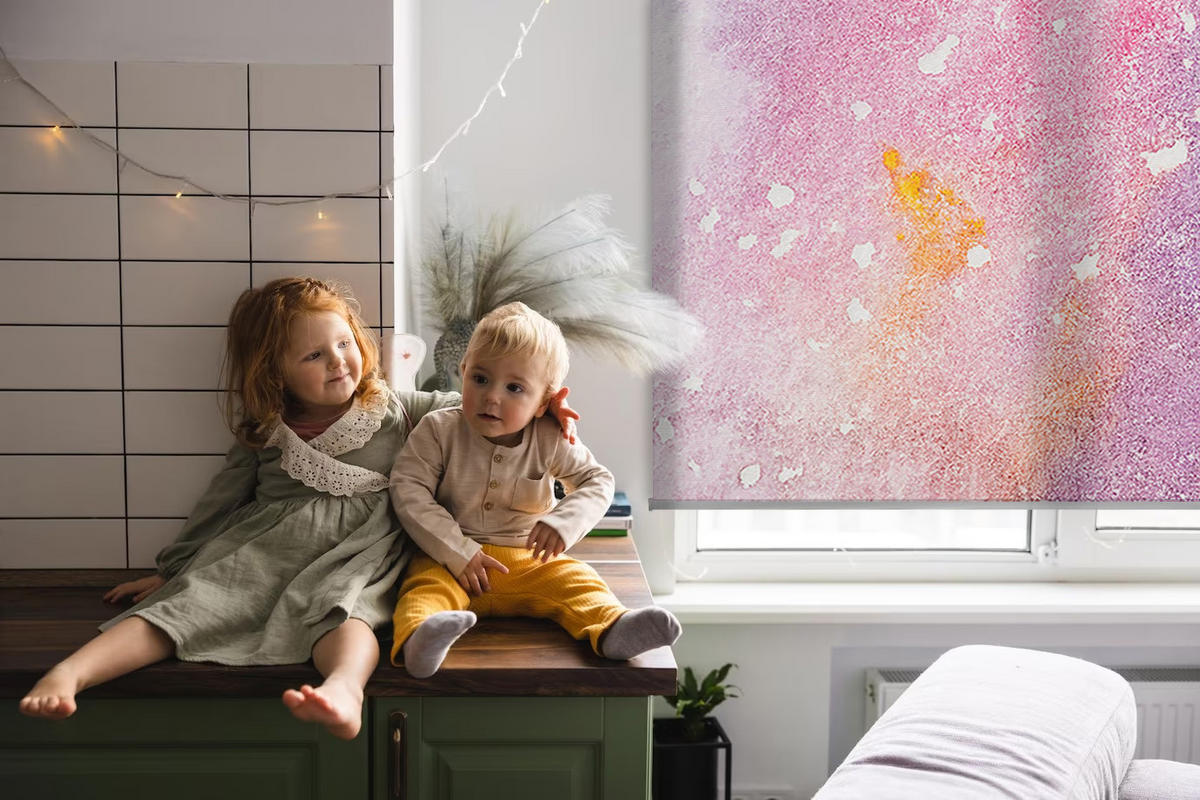 VNÚTORNÁ roleta - okenná roleta - roleta - 100x100 cm - umelecký náter rozliatia - pink, plast (100/100/0.5cm) - TULUP