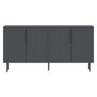 SIDEBOARD mit 4 Türen 36/150/75 cm - Anthrazit, Holzwerkstoff (36/75/42cm) - Calicosy