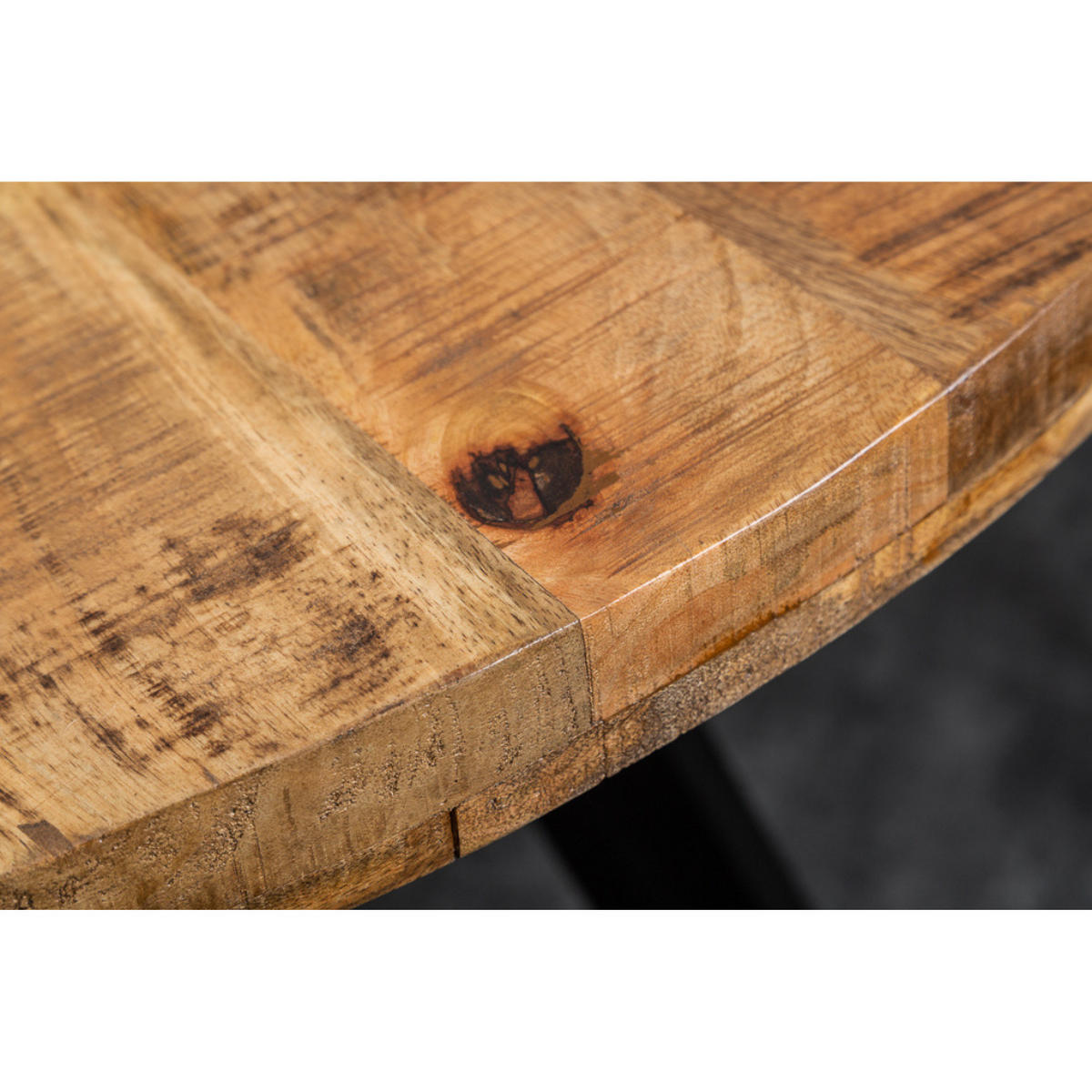 ESSTISCH IRON CRAFT Mangoholz rund Natur 120cm - Braun, Holz (120/120/76cm) - riess-ambiente