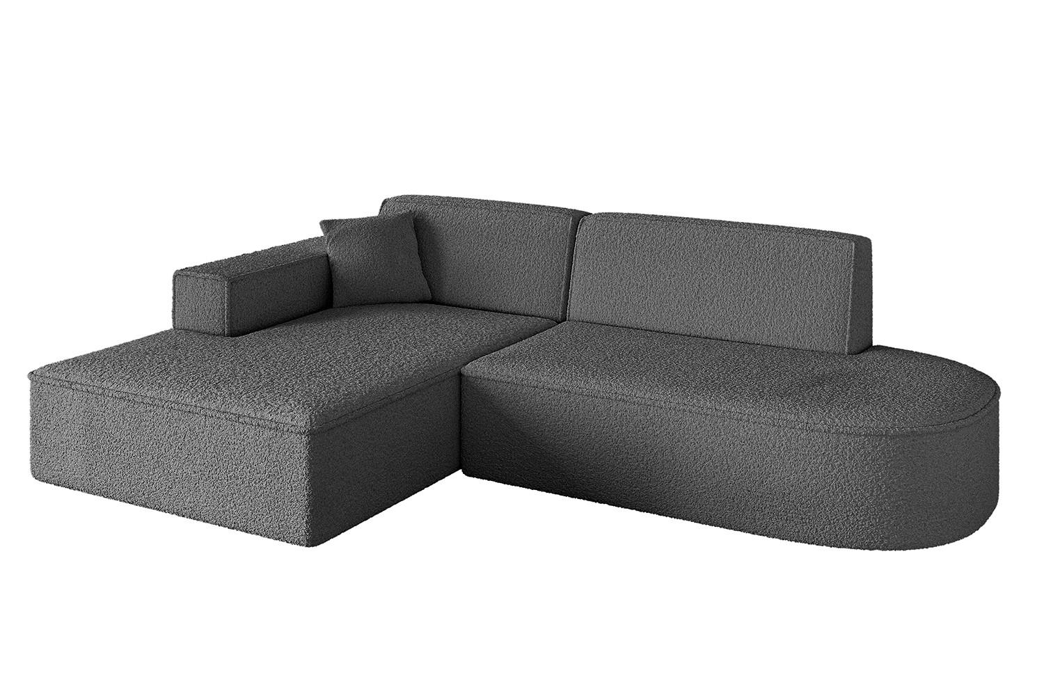 ECKSOFA Ottomane Links IREA-L1-v4 - 234x171x79 cm Grau - Olivgrün, Holzwerkstoff/Textil (234/171cm) - ALTDECOR