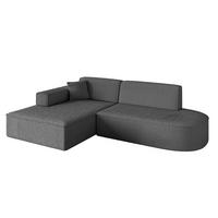 ECKSOFA Ottomane Links IREA-L1-v4 - 234x171x79 cm Grau - Olivgrün, Holzwerkstoff/Textil (234/171cm) - ALTDECOR