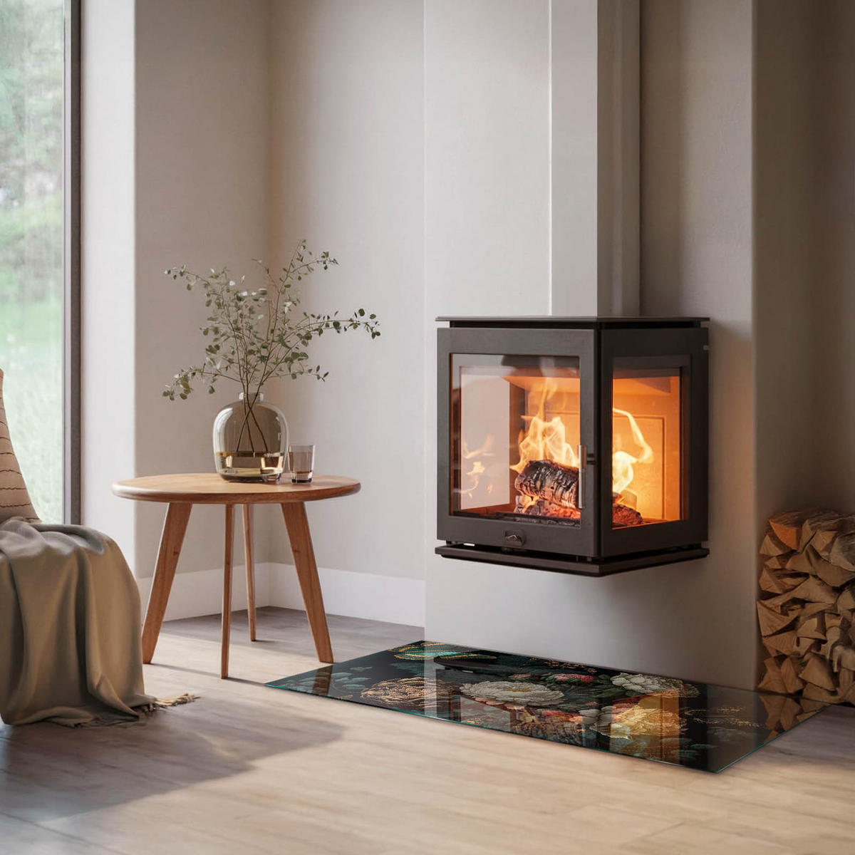 GLASPLATTE für Kamin 120x60 cm - Grün, Glas (120/60/0.4cm) - TULUP