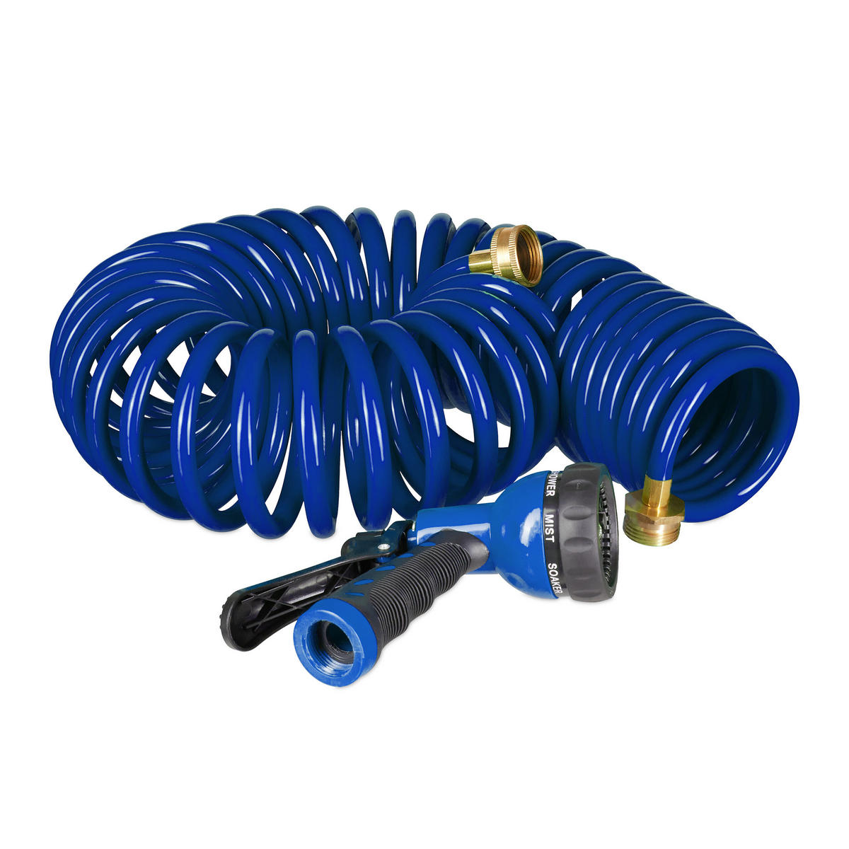 SPIRALSCHLAUCH - Blau, Kunststoff/Metall (15cm) - Relaxdays