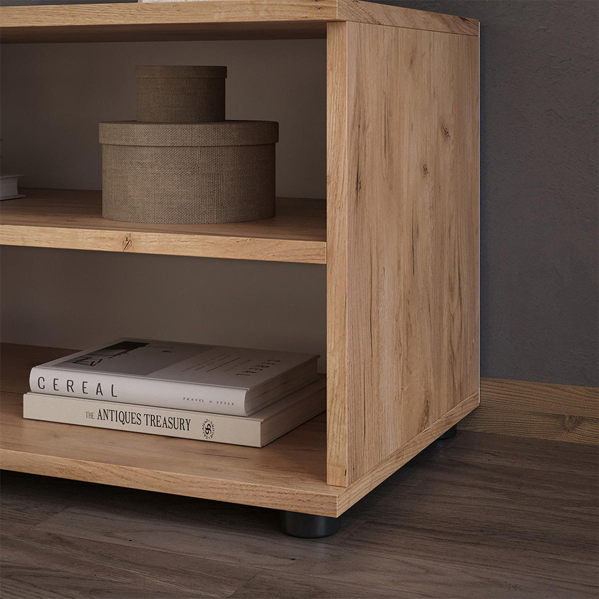 POLICE NA KNIHY Berno Zlatá síla dub/bílá - medově dubová, kompozitní dřevo (70.8/38.9/35.3cm) - Vicco