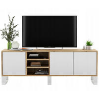 TV-LOWBOARD Apollo Eiche wotan Weiß Matt mit Metallbeinen 150/53/35 cm - Weiß, Holzwerkstoff/Metall (150/53/35cm) - Meble Lindner