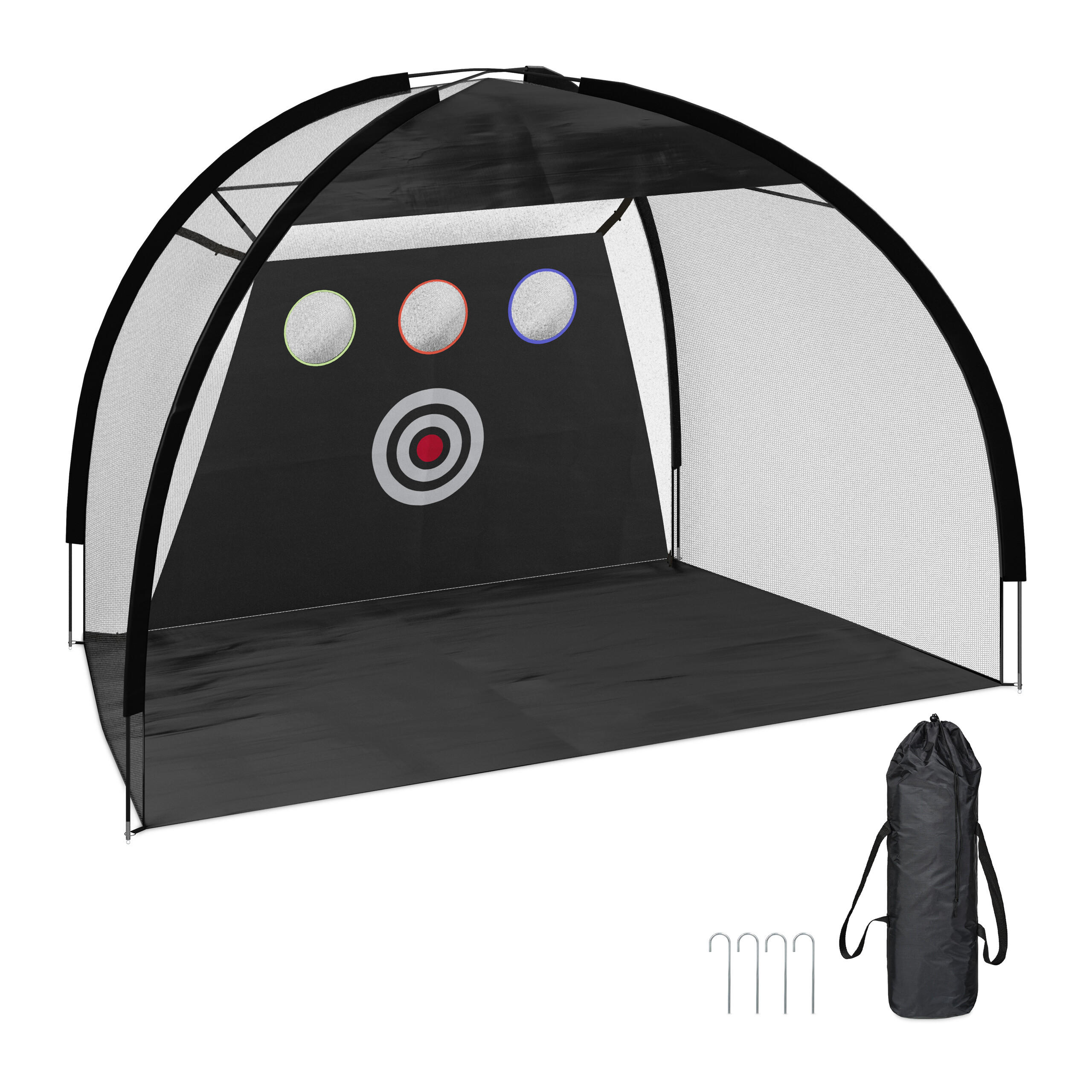 GOLF Übungsnetz - Schwarz, Kunststoff/Textil (300/170cm) - Relaxdays