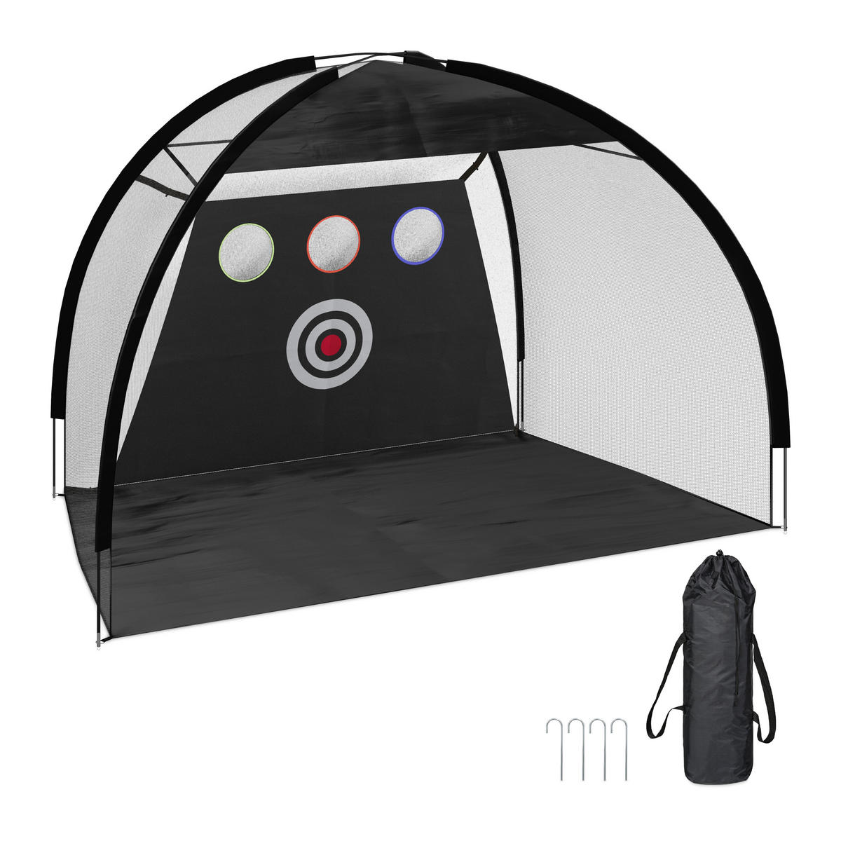 GOLF Übungsnetz - Schwarz, Kunststoff/Textil (300/170cm) - Relaxdays