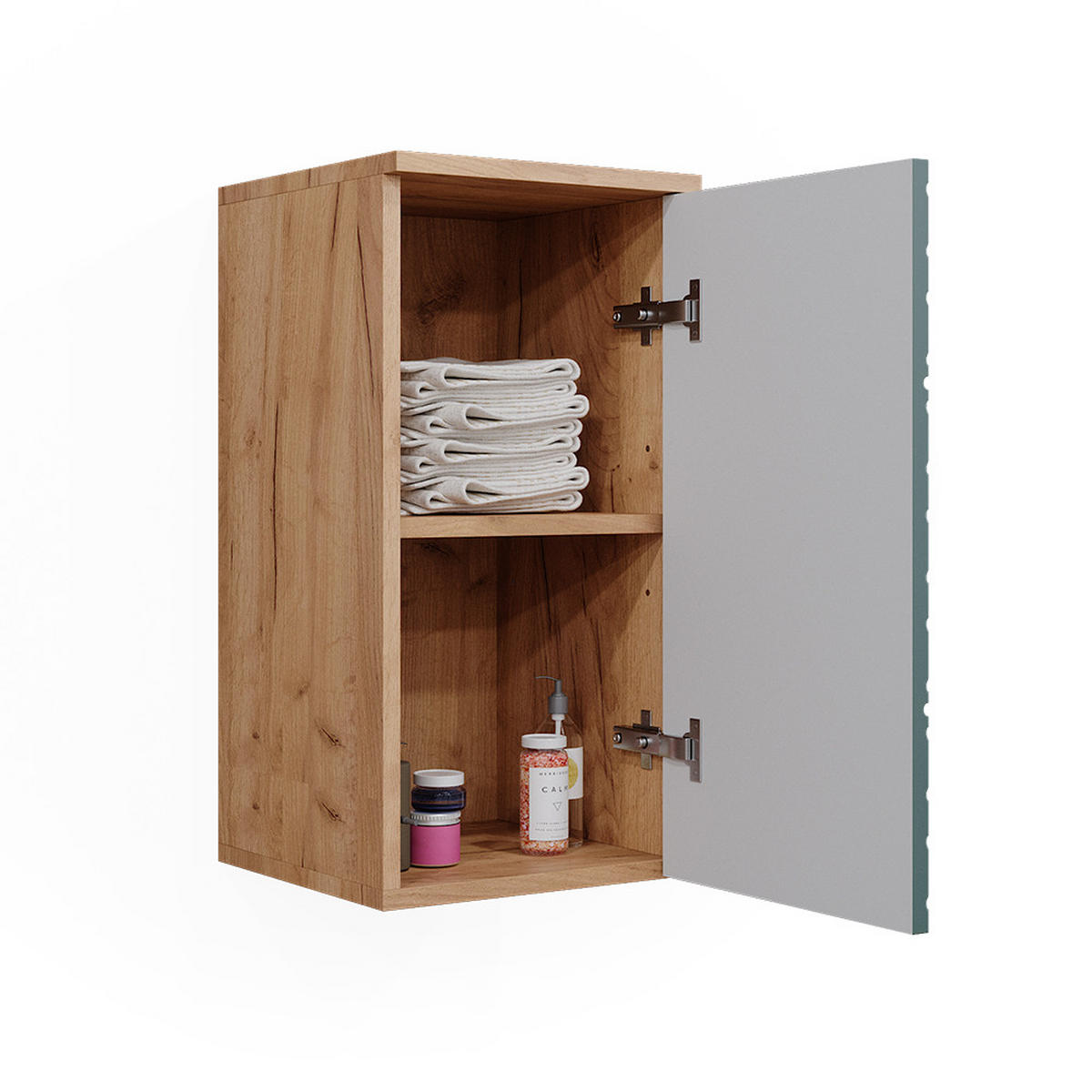 BADSCHRANK Irma Grün 30 x 59 cm 2 Fächer, Badezimmer - Grün, Holzwerkstoff (30/59/24cm) - Vicco