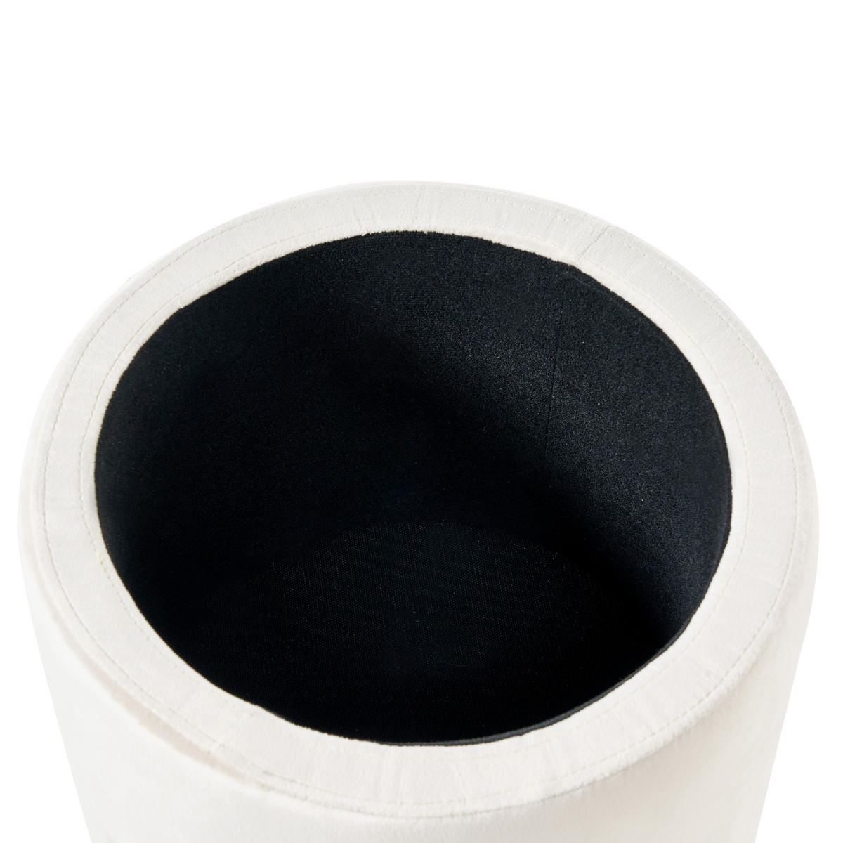 POUF Cremeweiß Wenona - Schwarz/Weiß, Textil (37/40/37cm) - Beliani