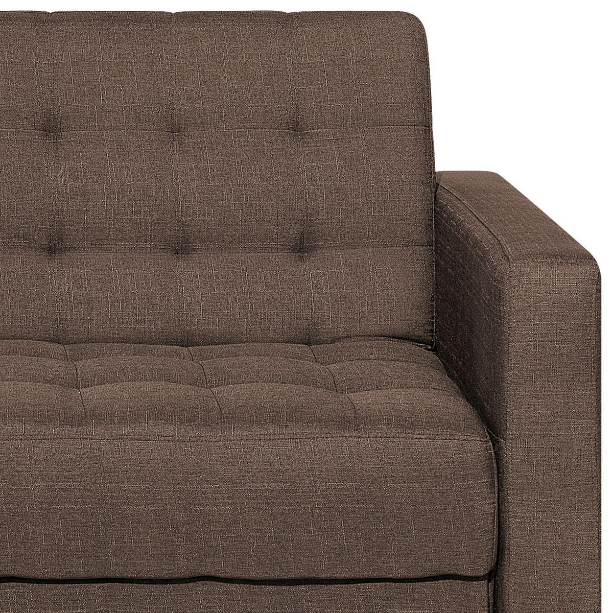 4-SITZER-ECKSOFA Polyester Braun linksseitig Aberdeen - Dunkelbraun, Textil (267/168cm) - Beliani