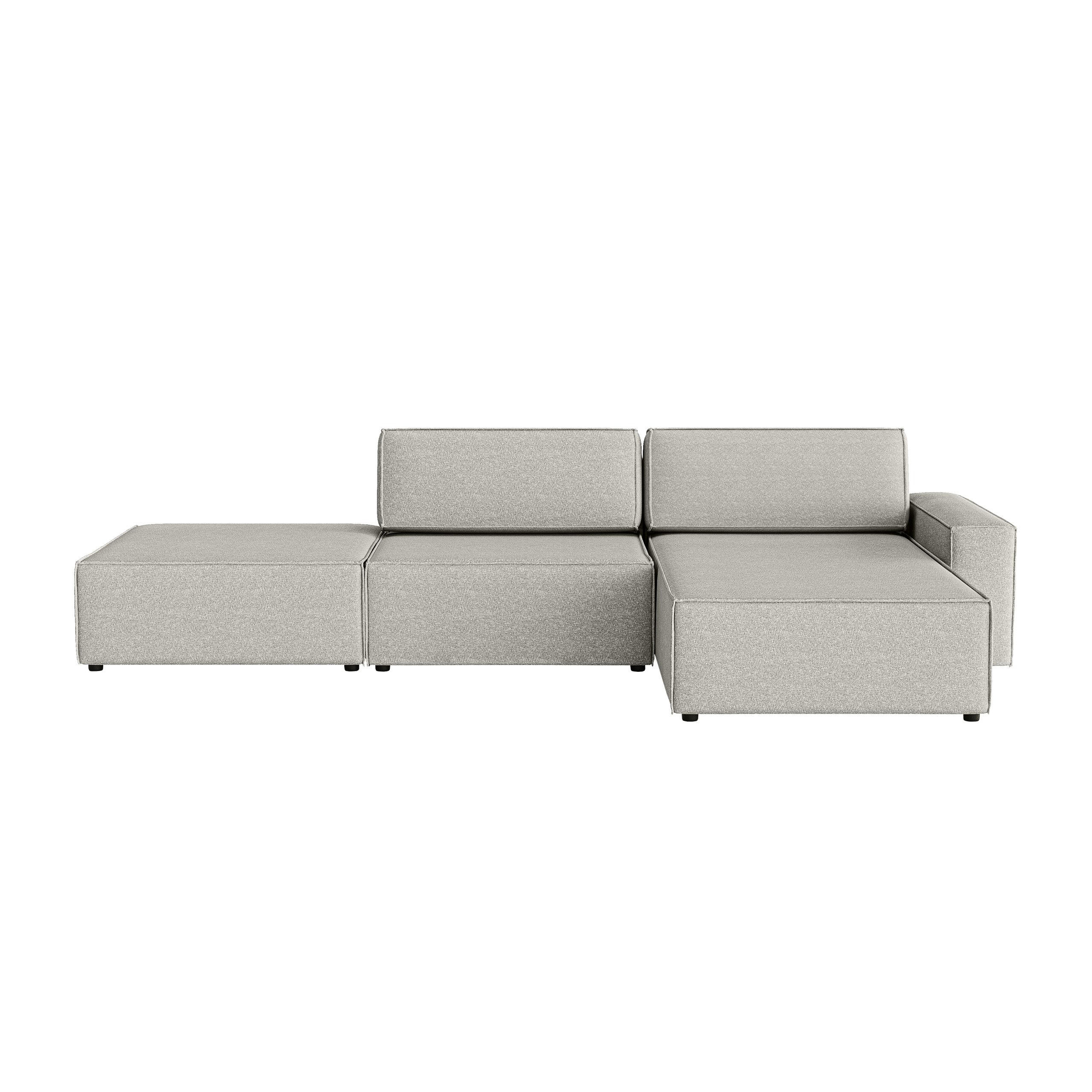 ECKSOFA Lummo Re mit Schlaffunktion, Grau - Grau, Textil (323/185cm) - Fedve