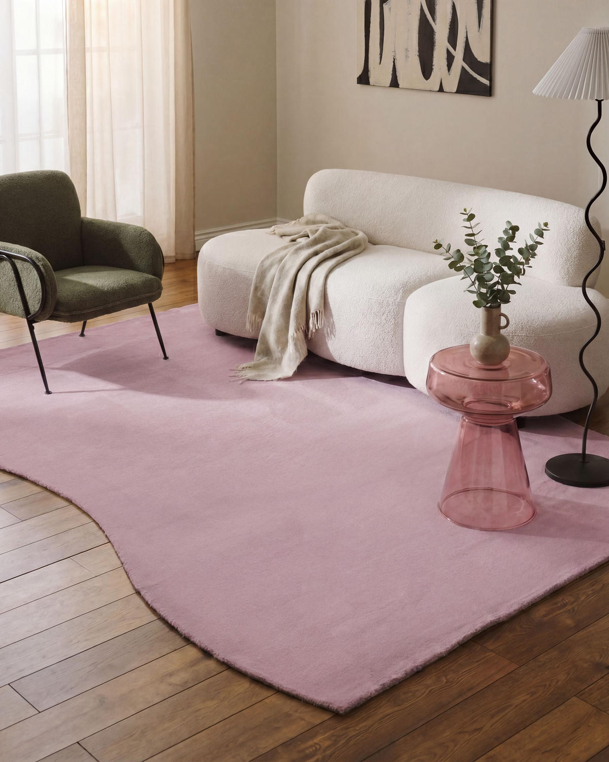TEPPICH Hellviolett 160/230 cm Tangra - Violett, Kunststoff (160/230cm) - Beliani