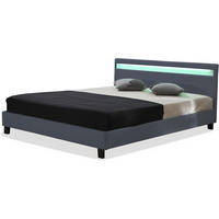 BETT maria Grau - Grau, Textil (190/140cm) - Habitat Garten