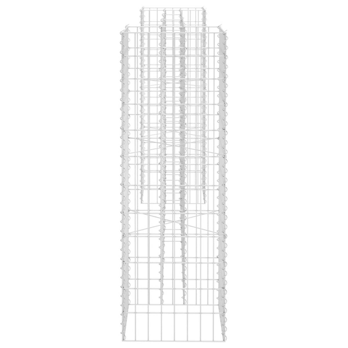 H-FÖRMIGER Gabionen-Pflanzkorb Stahldraht 260x40x120 cm - Silberfarben, Metall (260/120/40cm)