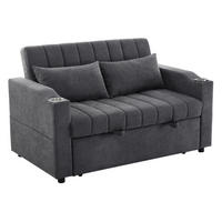 SCHLAFSOFA 136/84/84 cm in Grau – mit 3-fach verstellbarer Rückenlehne - Grau, Textil (136/84/162cm) - BEAOK