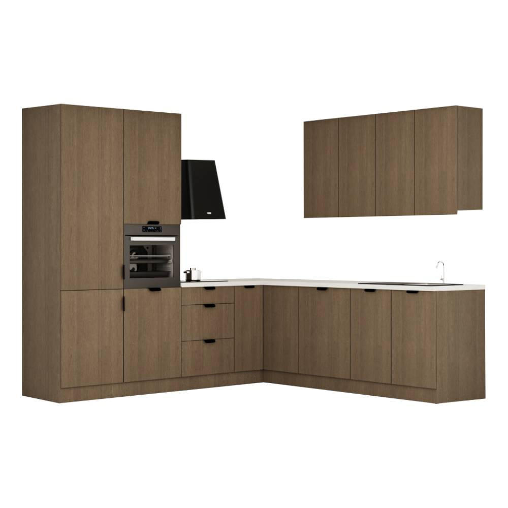 WINKELKÜCHE 265 x 225 cm - Sorento KS15-M265 - in Dunkle Eiche - Eichefarben, Holz (490/247/52cm)