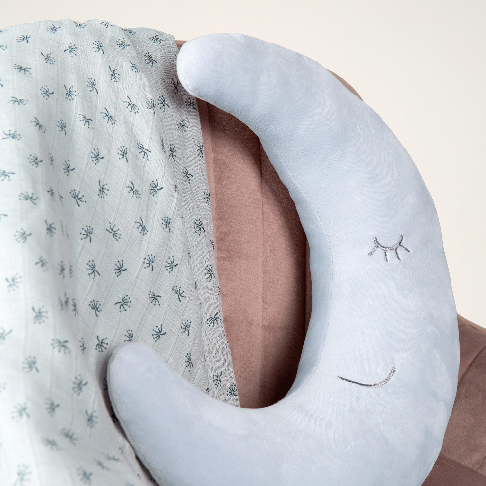 NACKENKISSEN Mond blau - Türkis, Textil (25/8cm) - Roba