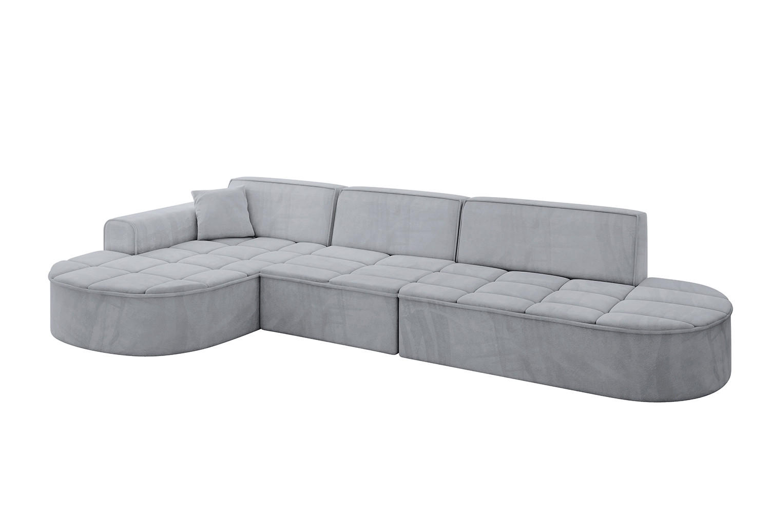 ECKSOFA Ottomane Links TARO-L2 - 328x171x79,5 cm Hellgrau - Grau, Holzwerkstoff/Textil (328/171cm) - ALTDECOR
