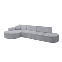 ECKSOFA Ottomane Links TARO-L2 - 328x171x79,5 cm Hellgrau - Grau, Holzwerkstoff/Textil (328/171cm) - ALTDECOR