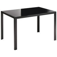 JÍDELNÍ STŮL Černý 120/80 cm Bezpečnostní sklo Lavos - černá, sklo (120/80/75cm) - Beliani