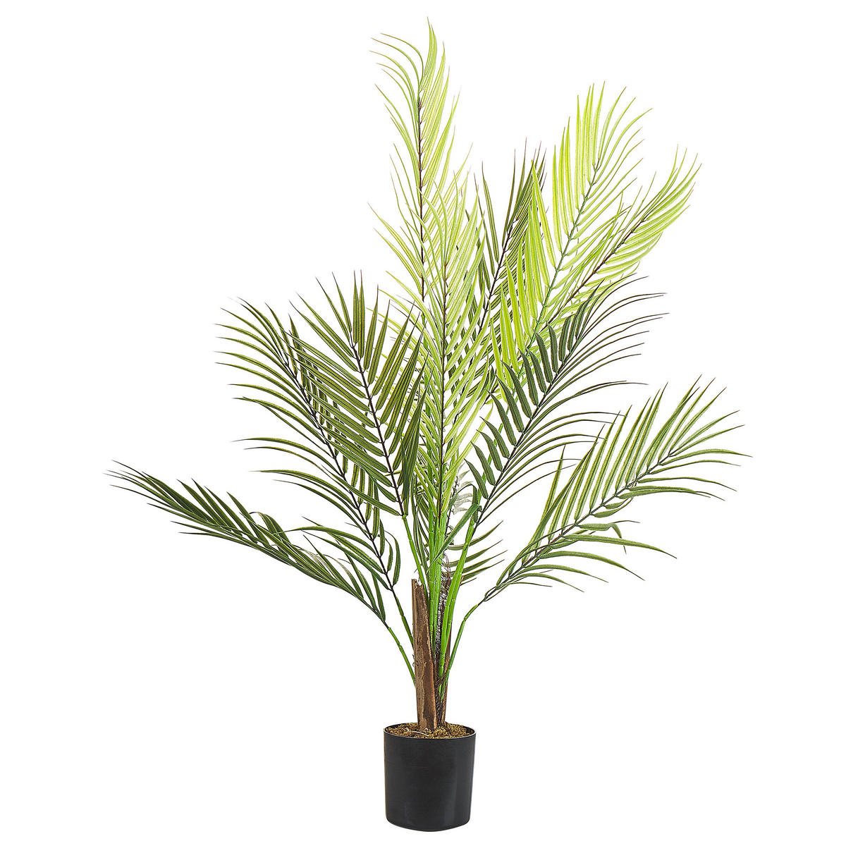KUNSTPFLANZE im Blumentopf 83 cm Grün/Schwarz Areca Palm - Schwarz/Grün, Kunststoff (83cm) - Beliani