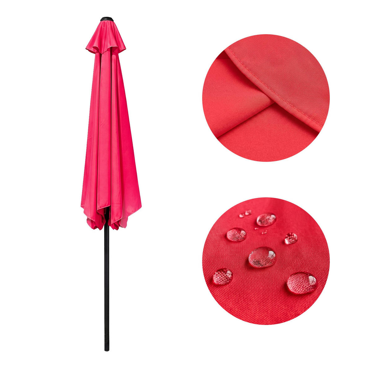 SONNENSCHRIM Rot 235/270 cm - Rot/Schwarz, Metall (270/270cm) - Akord