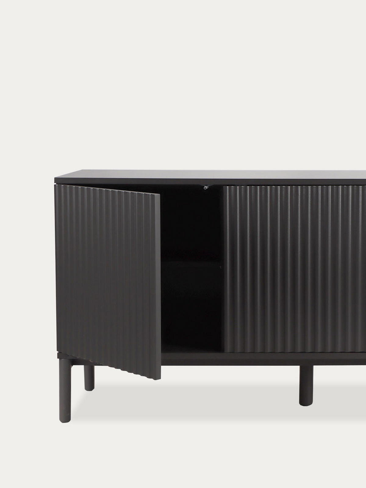 SIDEBOARD Melton Schwarz 150 cm x 75 cm - Schwarz, Holzwerkstoff (150/75/40cm) - Kenay Home