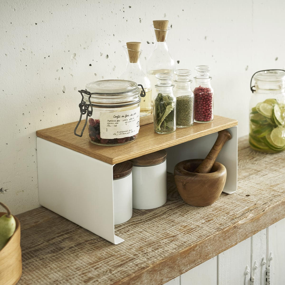 AUFBEWAHRUNGSREGAL Stapelbar - 30,5/22/14,5 cm - Weiß, Metall (22/14.5/30.5cm) - Yamazaki