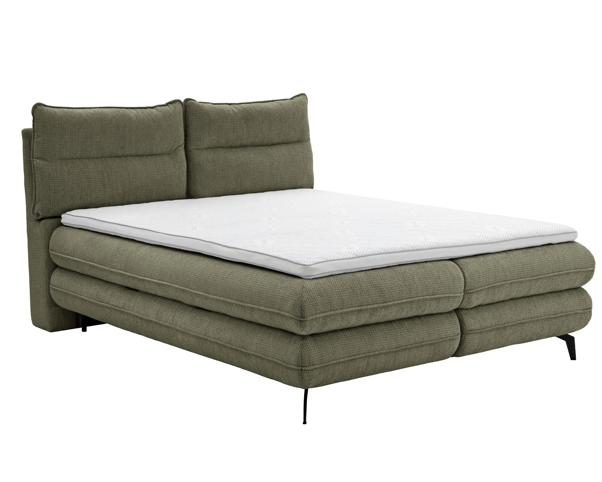 BOXBETT Verse 160 x 200 Einzelbett mit hochwertiger Bonell-Matratze und Topper VISCO - Grün - Grün, Holz (160/200cm) - Homesy