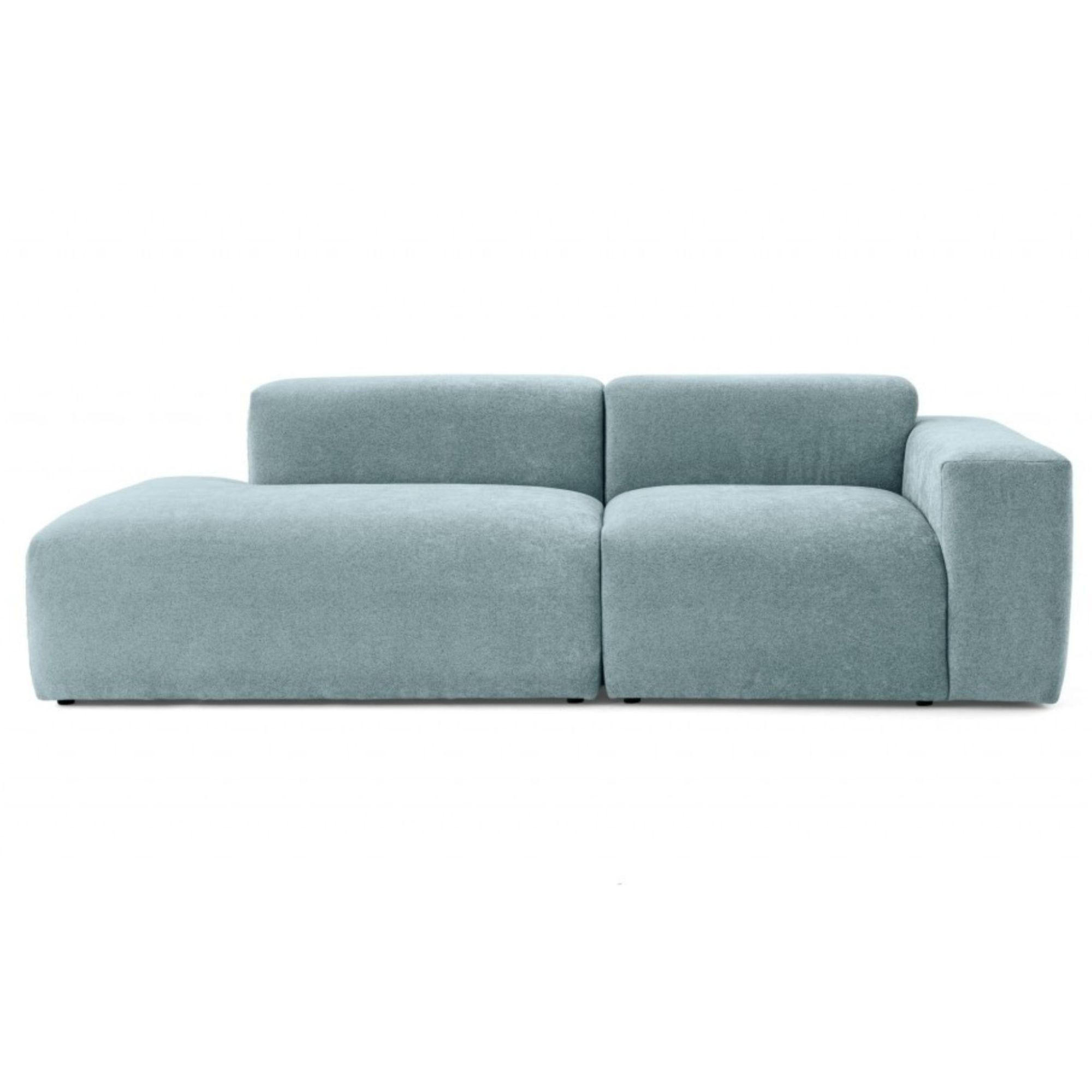 3-SITZER modulares Sofa HEAVEN SET 1 Links, Breite 255 cm Webstoff Blaugrau - Blaugrau/Schwarz, Holz/Kunststoff (255/71/102cm) - Muffo