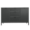KOMMODE klein Aufbewahrungsschrank mit 3 Schubladen und 2 Türen, Grün - Grün, Holzwerkstoff (135/87/41cm) - Idohome