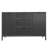 KOMMODE klein Aufbewahrungsschrank mit 3 Schubladen und 2 Türen, Grün - Grün, Holzwerkstoff (135/87/41cm) - Idohome