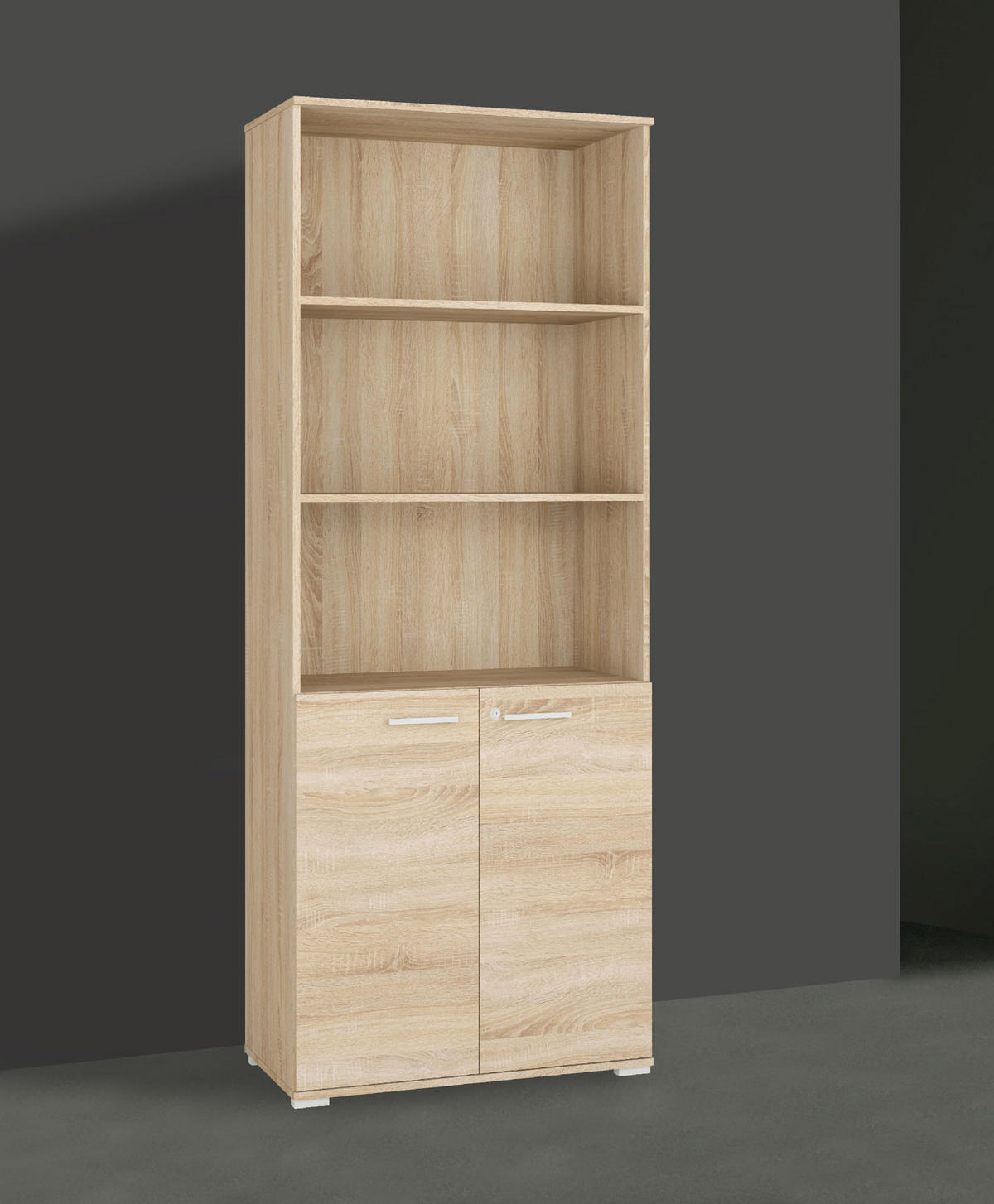AKTENSCHRANK Optimal Sonoma Eiche hell 79 / 41 / 204cm - Braun/Sonoma Eiche, Holz/Holzwerkstoff (79/204/41cm) - Feldmann-Wohnen