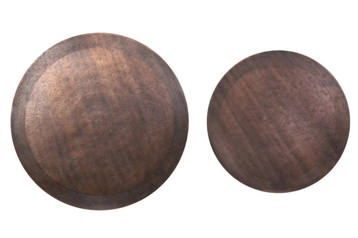 BEISTELLTISCH Talca Bronze Ø50/52 cm 2er-Set - Bronzefarben, Metall (50/50/52cm) - Light & Living