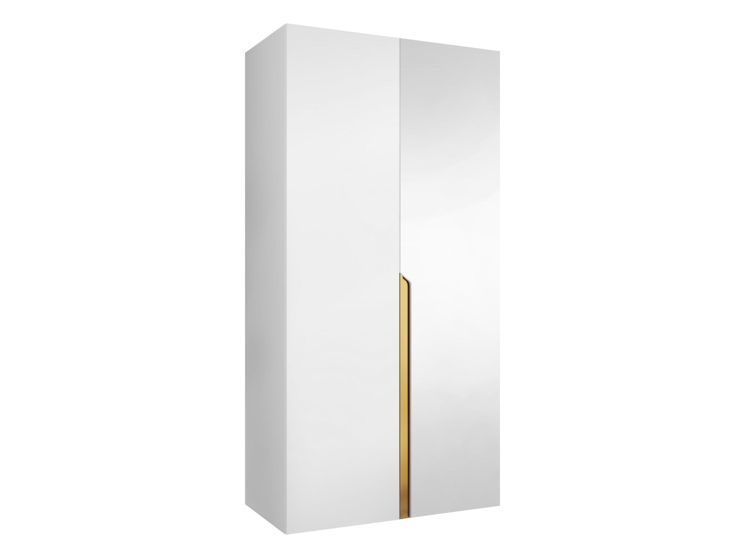 Mirjan24 Drehtürenschrank Weiß, Gold 100x202x52 cm