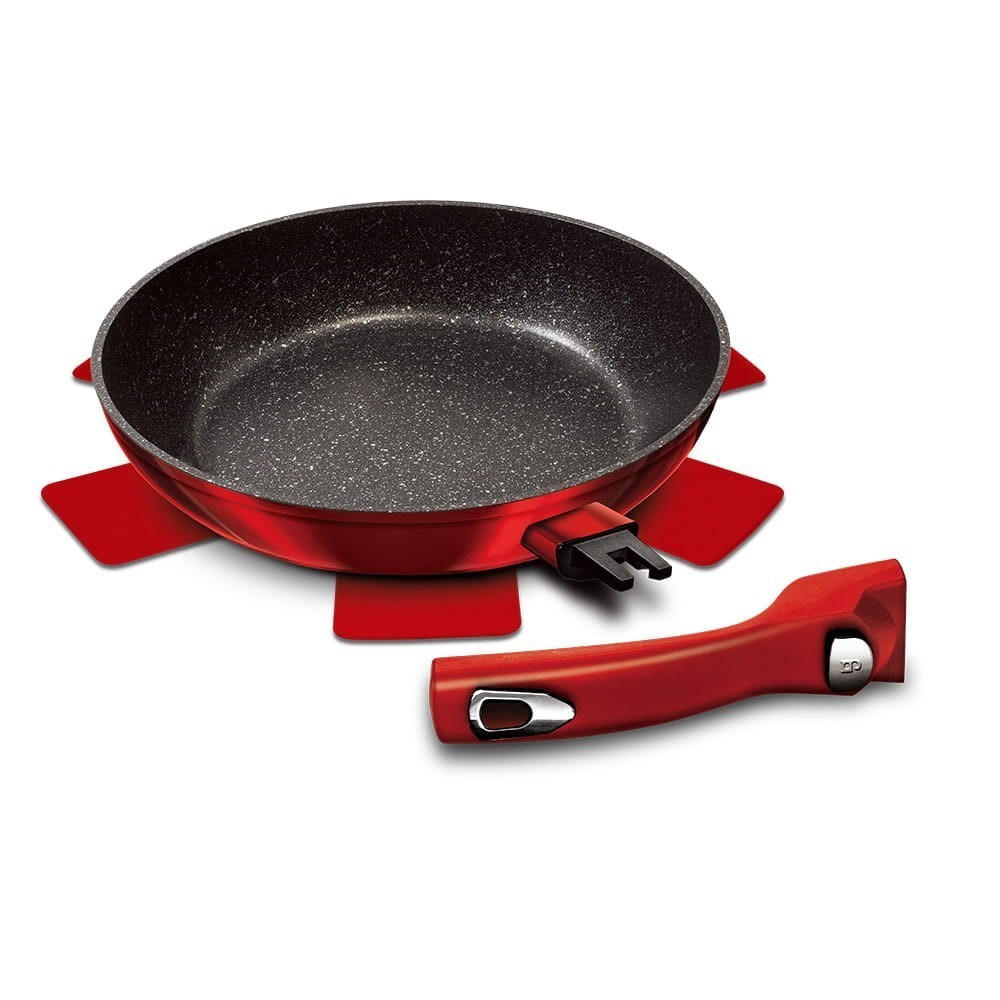 PFANNE Rot 28/28/5.2 cm BH1946 - Rot, Metall (28cm) - Berlinger Haus