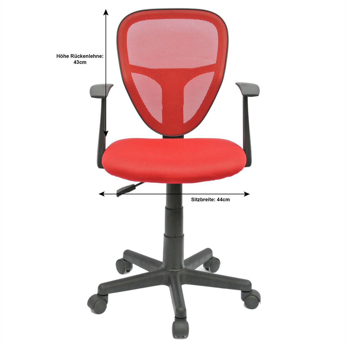 KINDERDREHSTUHL STUDIO - Rot, Textil (53/92/52cm) - CARO-Möbel