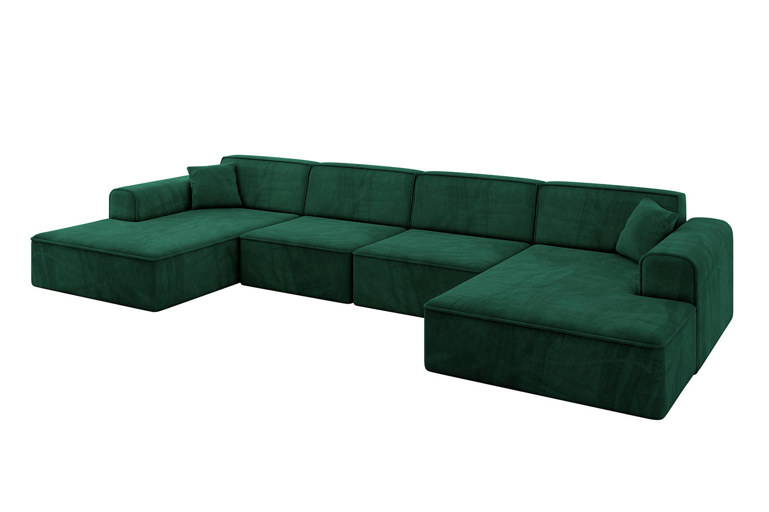 WOHNLANDSCHAFT IREA-U2-v3 - 382x165x76 cm Grün - Smaragdgrün/Grün, Holzwerkstoff/Textil (382/76/165cm) - ALTDECOR