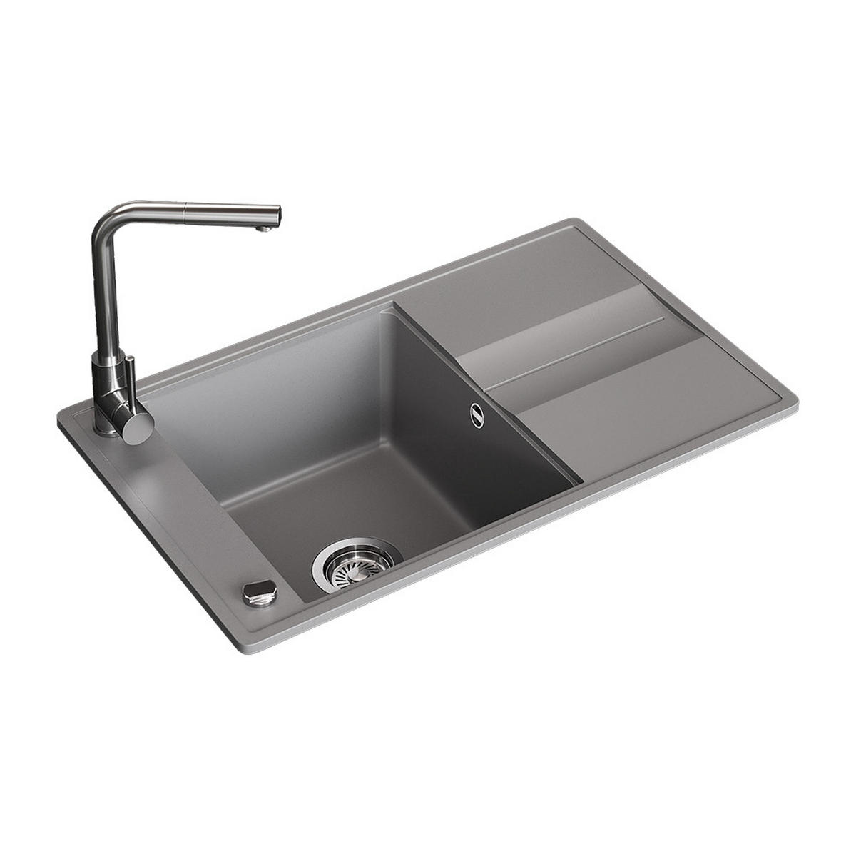 SPÜLBECKEN Kyoto Grau 78 x 50 cm - Grau, Keramik (78/20/50cm) - Bergstroem