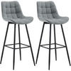 BARHOCKER 2er Set Stoff grau - Schwarz/Grau, Textil/Metall (47/106/52cm) - CLP