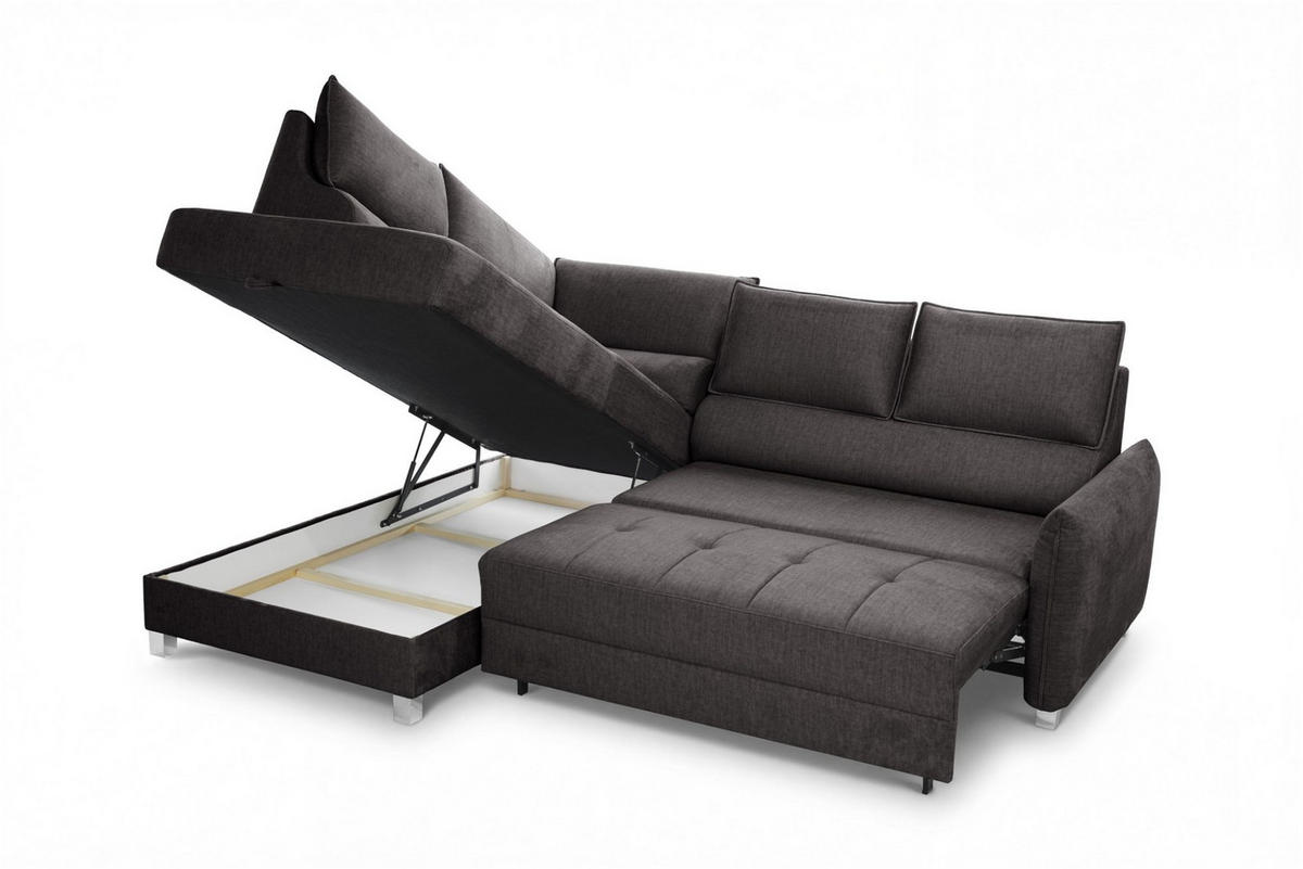 ECKSOFA Marno In Chill Me - Anthrazit, Holzwerkstoff/Textil (200/260cm) - Fun Möbel