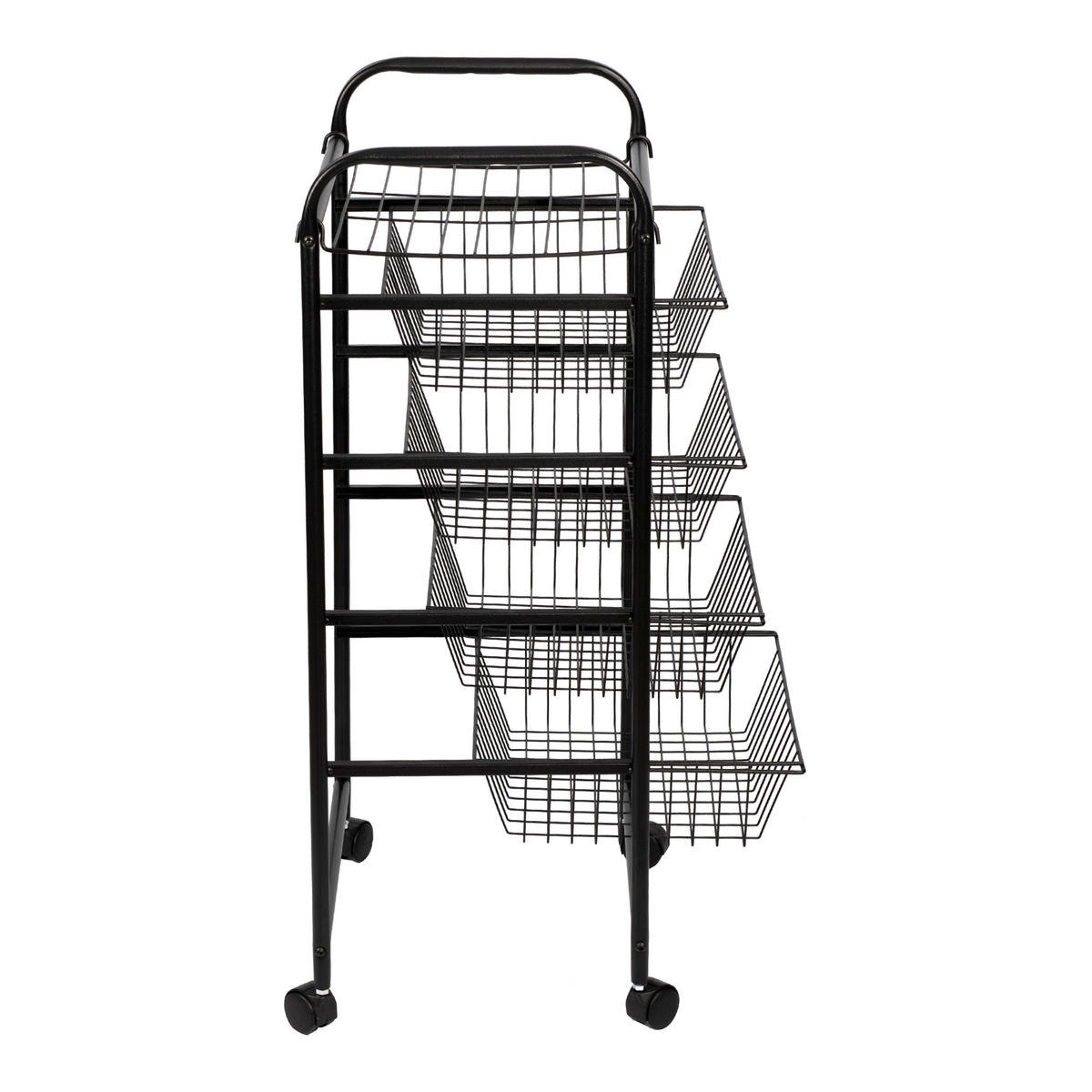 SERVIERWAGEN Rudbjerg - Schwarz, Kunststoff/Metall (41/87/31.5cm) - [en.casa]