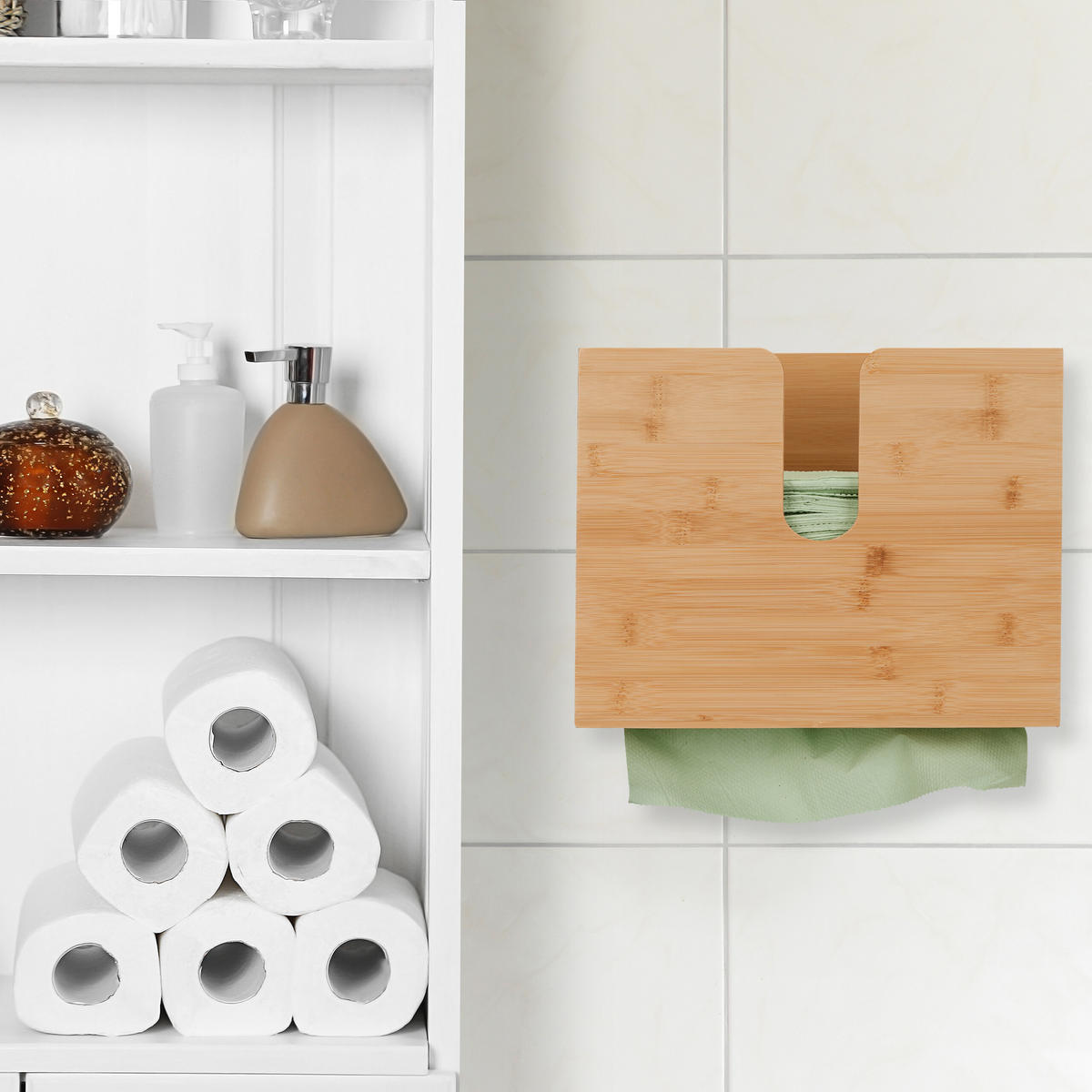 PAPIERHANDTUCHSPENDER - Hellbraun, Holz (27/20/13cm) - Relaxdays