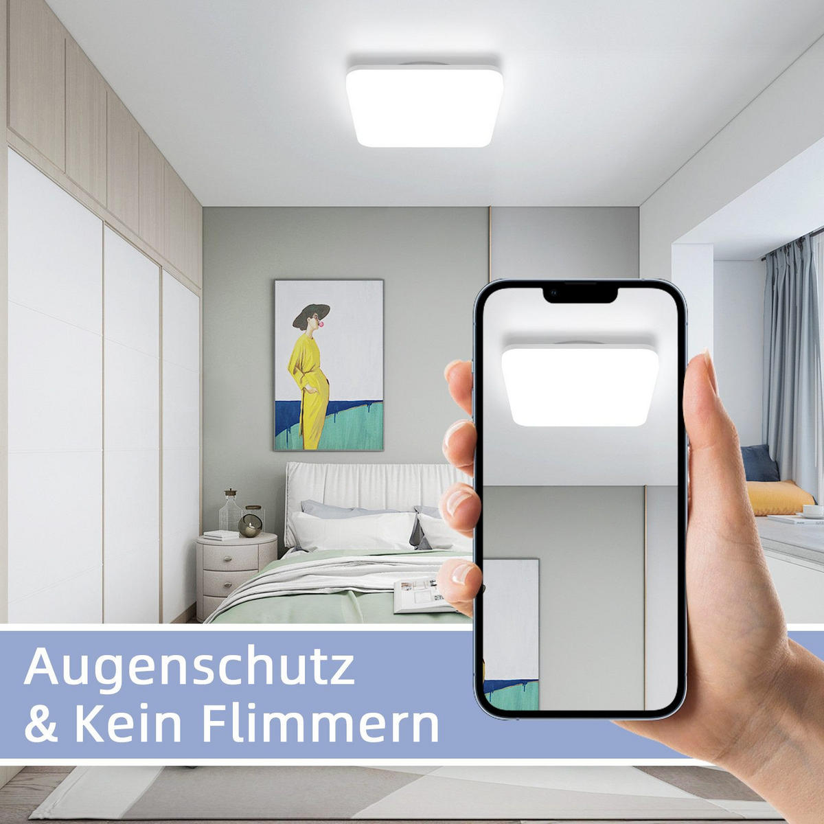 LED-DECKENLEUCHTE Madsen 22/22/4.8cm - Weiß, Kunststoff (22/22/4.8cm) - Nettlife